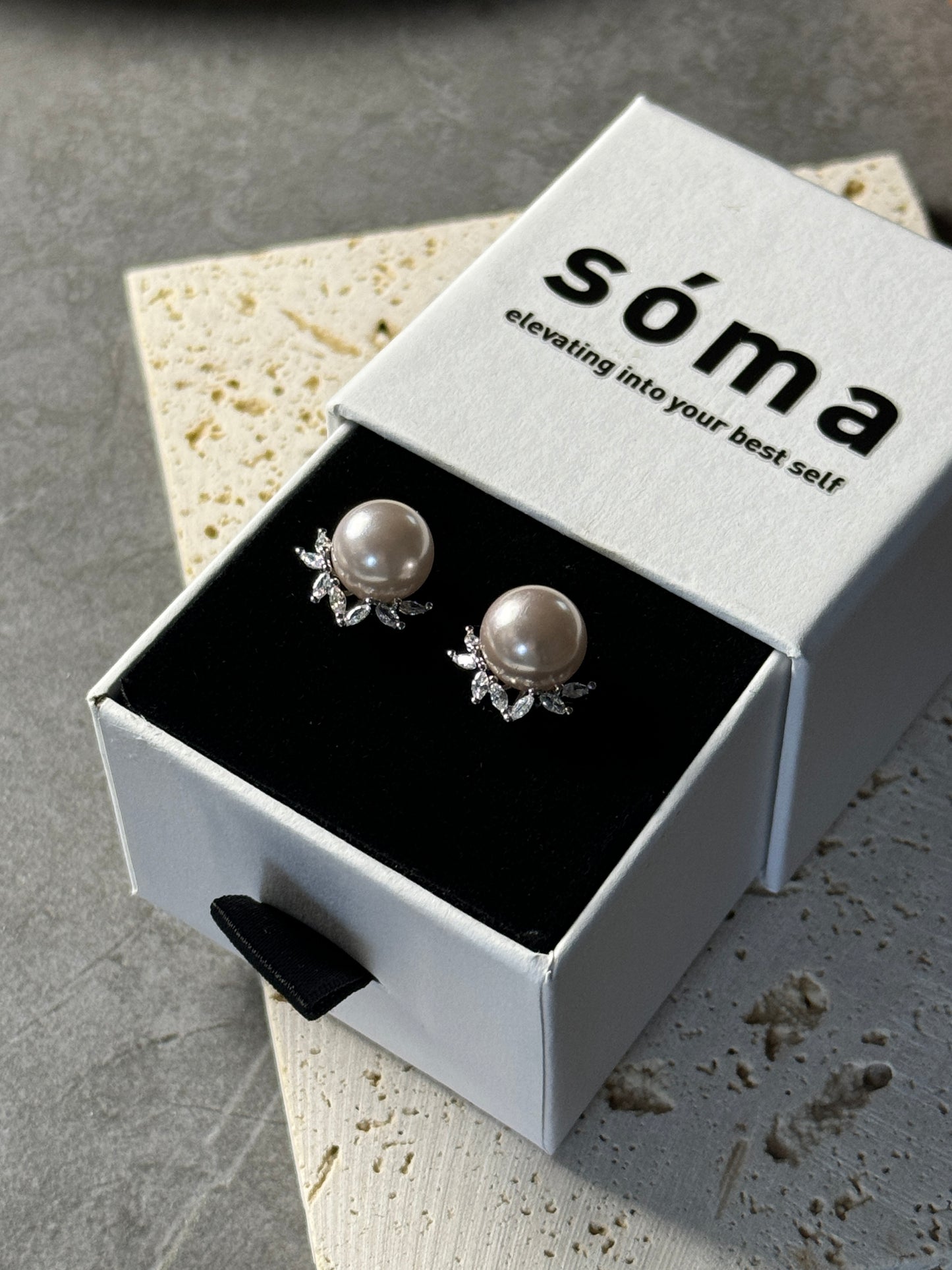 Rose Pearl Petal Studs