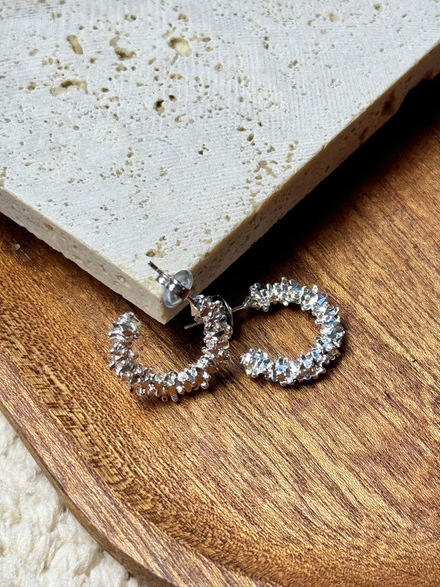 Silver Abstract Hoops