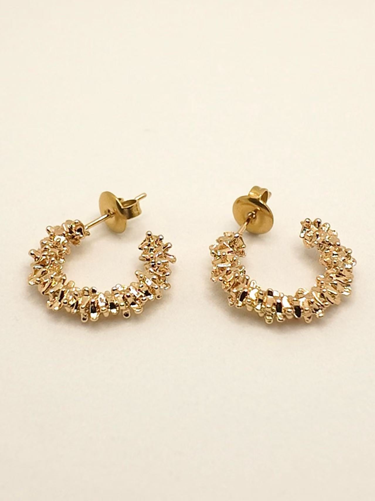 Gold Abstract Half Hoop Earrings