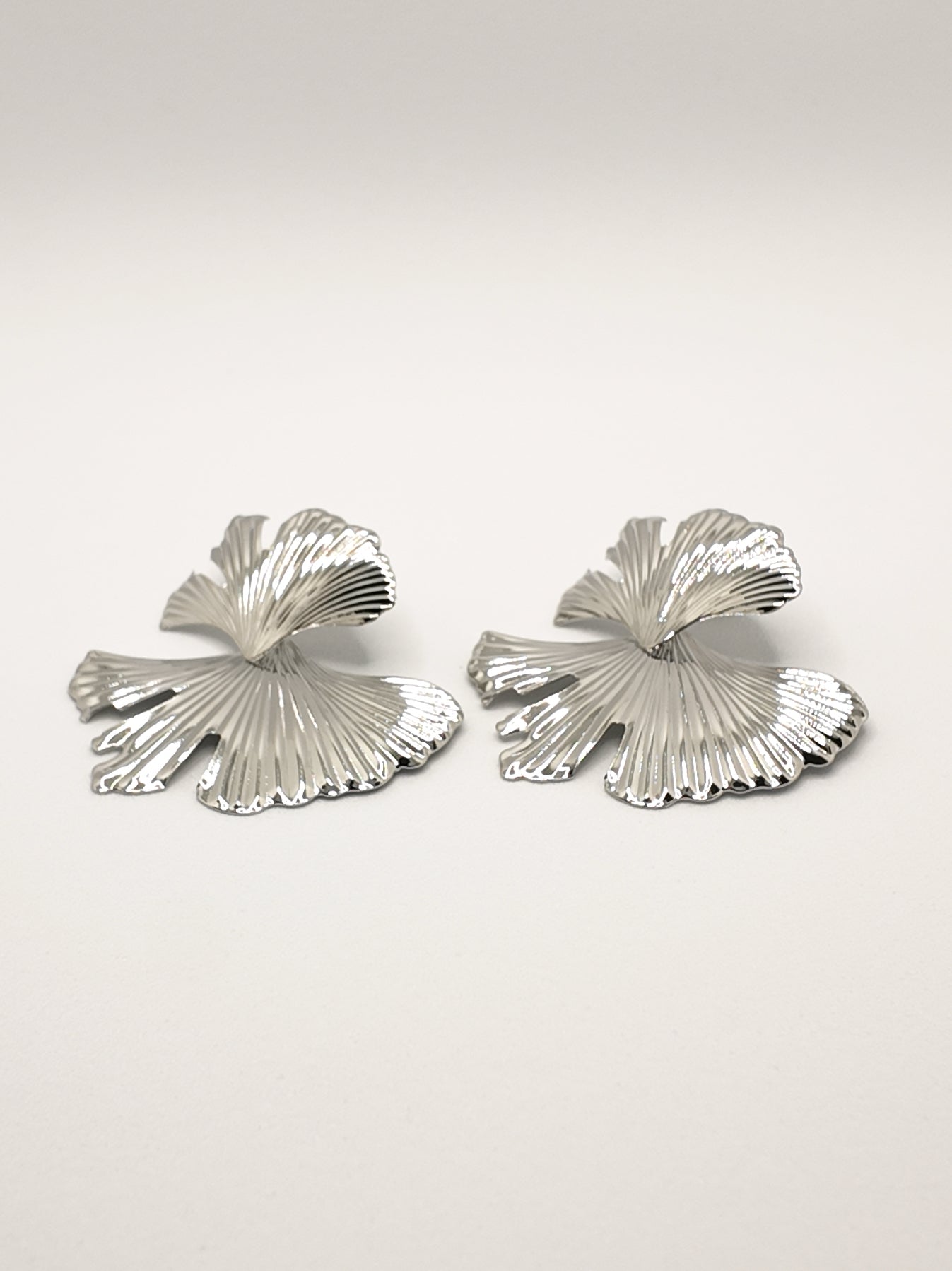 Silver Statement Floral Earrings