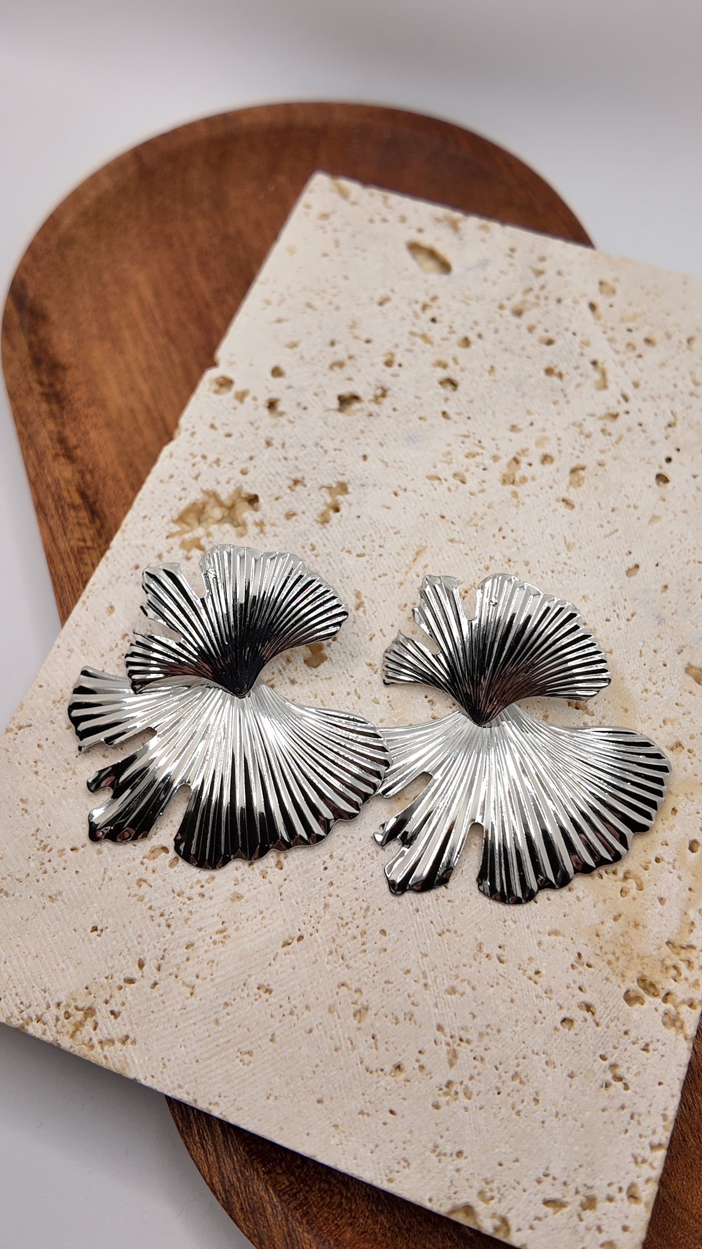 Silver Statement Floral Earrings